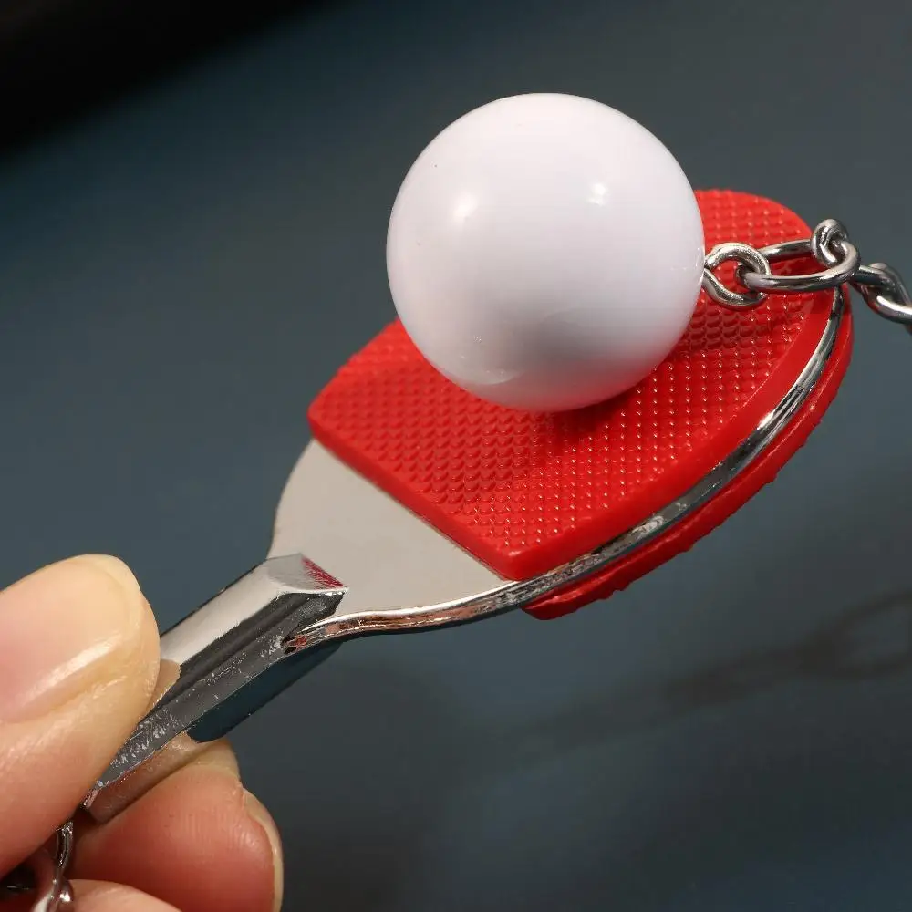 Accessories Mini Bowling Badminton Pendant 7 Color Table Tennis Racket Table Tennis Keychain Sports Keyring Ping Pong Key Ring