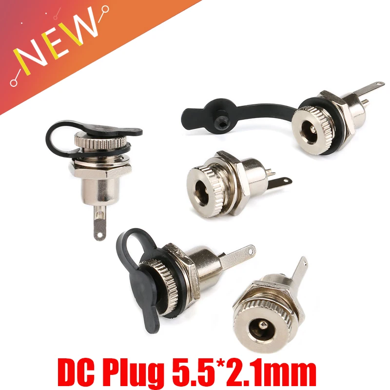 5Pcs/1pc DC099 5.5 x 2.1mm DC Power Jack Socket Female Panel Mount Connector metal 5.5*2.1mm DC 12V 1A por mayor