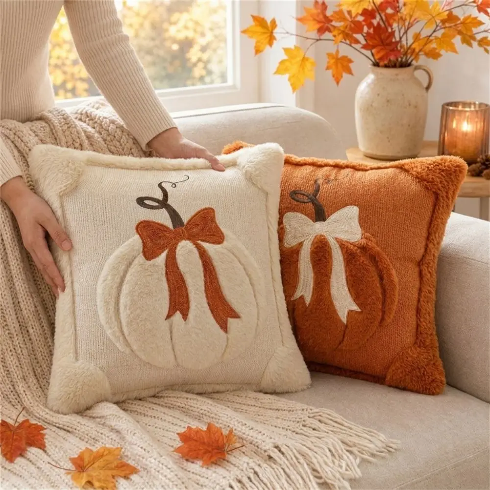 Comfortable Halloween Pumpkin Pillow Cover Wear Resistant Soft Texture Pumpkin Cushion Skin-friendly Pillowslip Home Decor