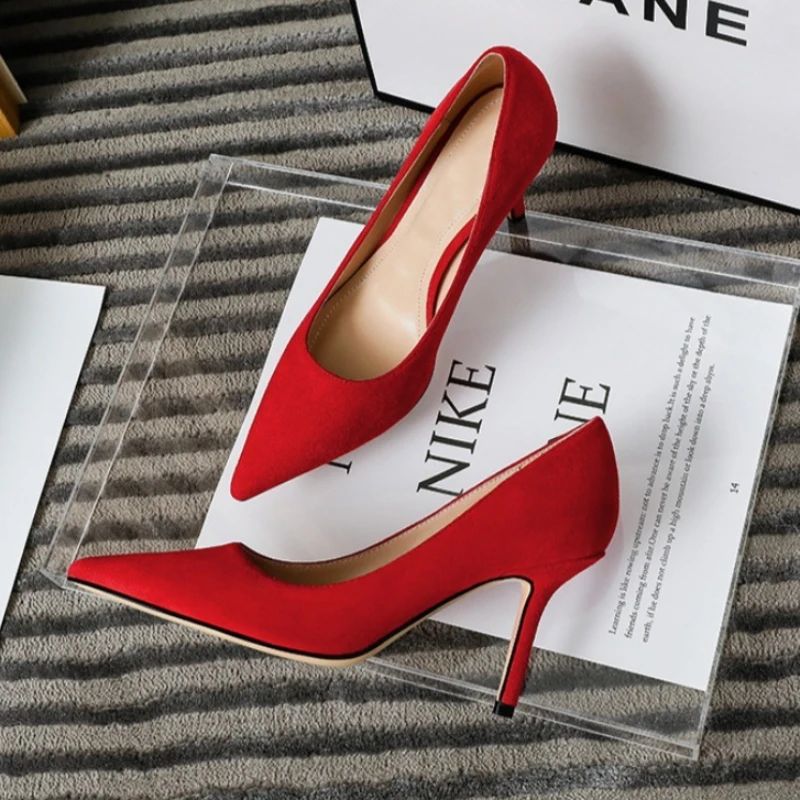 

Women's Single-layer Shoes 2026 Spring and Summer New Sexy Pointed Thin Heel High Heel All-match Dress Work Fashion Pumps