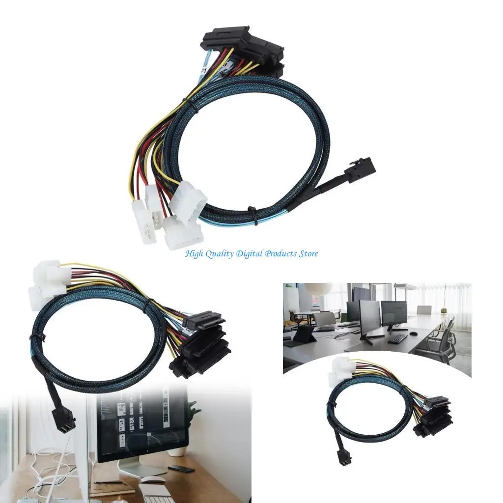 U2je Minisas SFF 8643 naar meerdere 29PIN SFF 8482 Connectors Cable met Big 4p Power voor servers