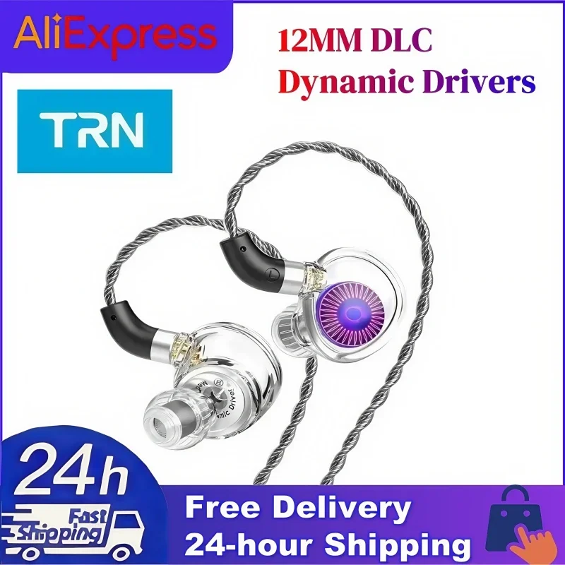 TRN Medusa HIFI in-Ear Earphone 12MM DLC Dynamic Drivers High-performance IEMs 3-in-1 Cable with 2Pins
