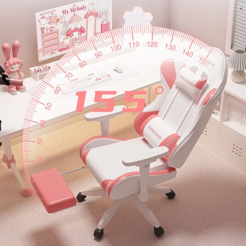 

155°Recline Ergonomic Gaming Chair Office Chair With Height Adjustable Rotatable Armrests High Elasticity Game Sturdy MetalFrame