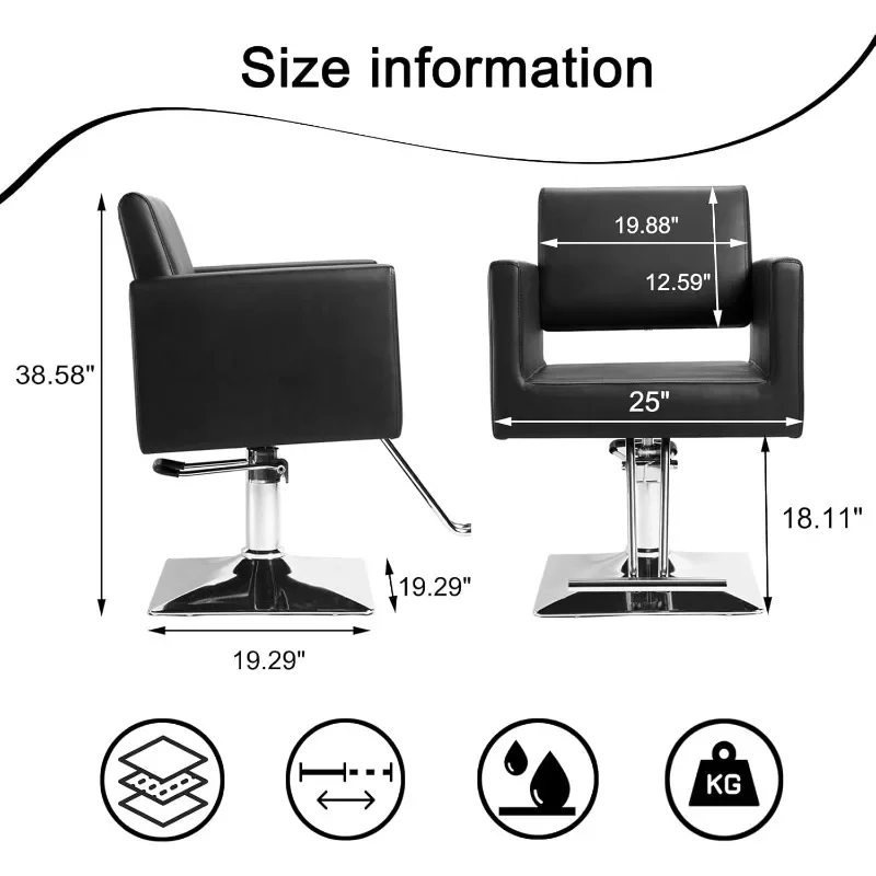 Hairdresser Barber Salon Chair,Capacity 330 Lbs - with Heavy Duty Hydraulic Pump, 360° Swivel Adjustable Spa Beauty Equipment