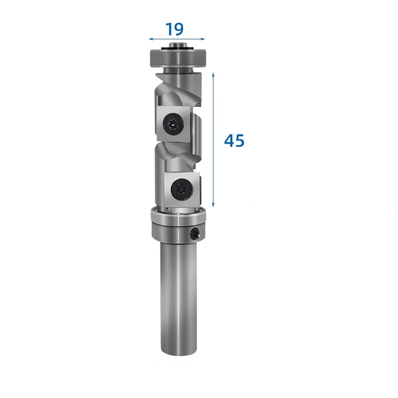 Customize Length 1/2 12mm wood milling cutter carbide inserts edge end trim cnc spoilboard spiral flush trim router bit