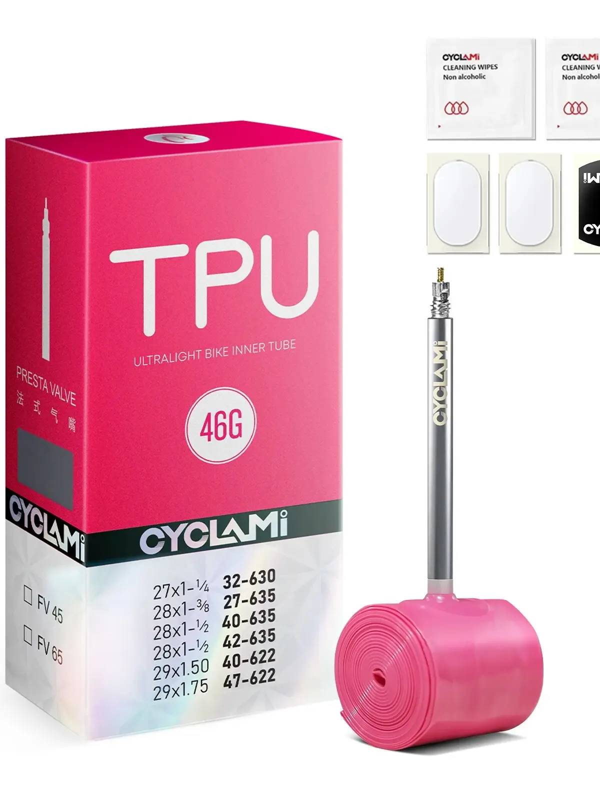 AliExpress CYCLAMI Ultralight Road MTB29 Bike TPU Inner Pink Tube Tire French Valve FV 65mm For Gravel 700C 32C 35C 37C 40C 47C Super Light