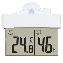 Digital Transparent Home Window Display Thermometer Hygrometer Indoor Outdoor Temperature Indoor Humidity Meter Station With Suc