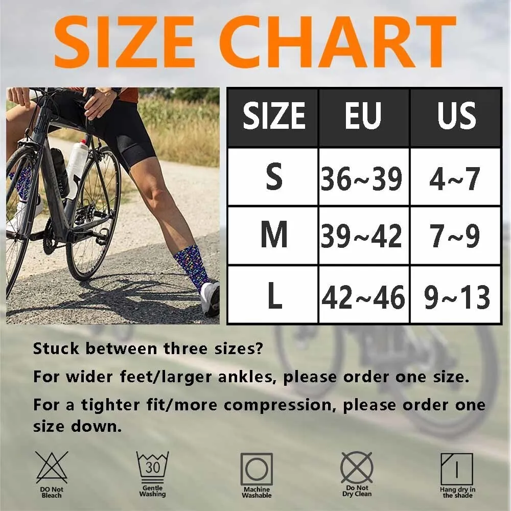 Praia colorida interessante padrão de coqueiro meias esportivas de ciclismo, respirável, absorvente de suor, acessórios de bicicleta