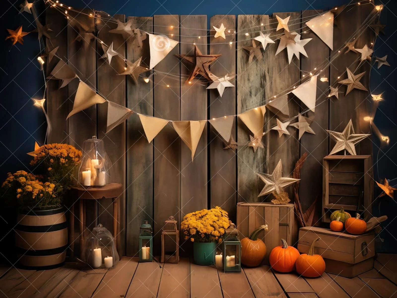 Back To School star flag light pumpkin wood backdrops computer print party supplies Photography Studio Backgrounds