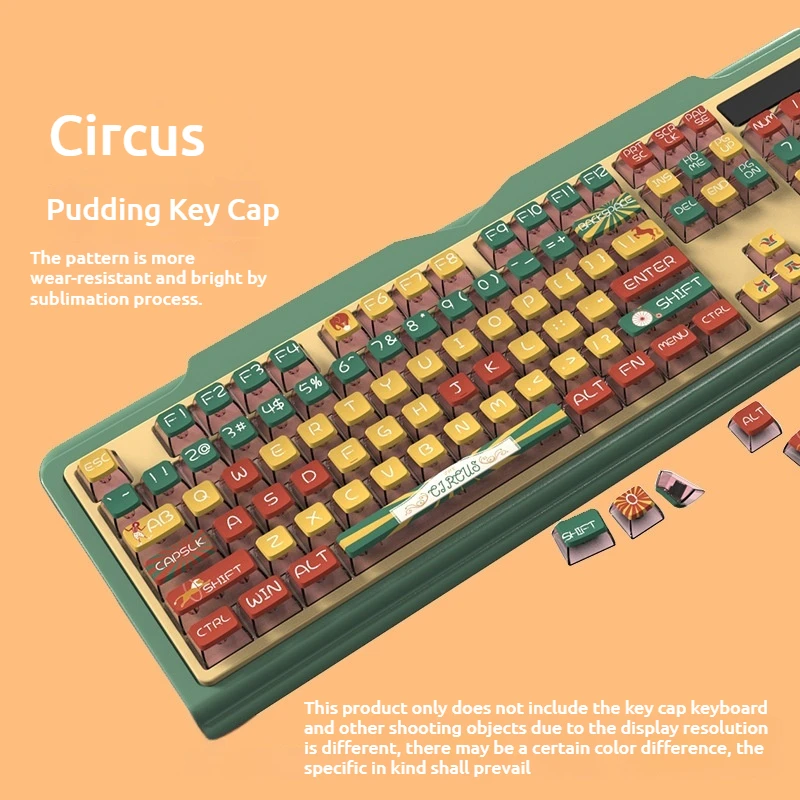 116 Key Circus Classic Contrasting Pbt Keycaps Retro Cute Hot Sublimation Pudding Asa High Computer Peripheral Accessories