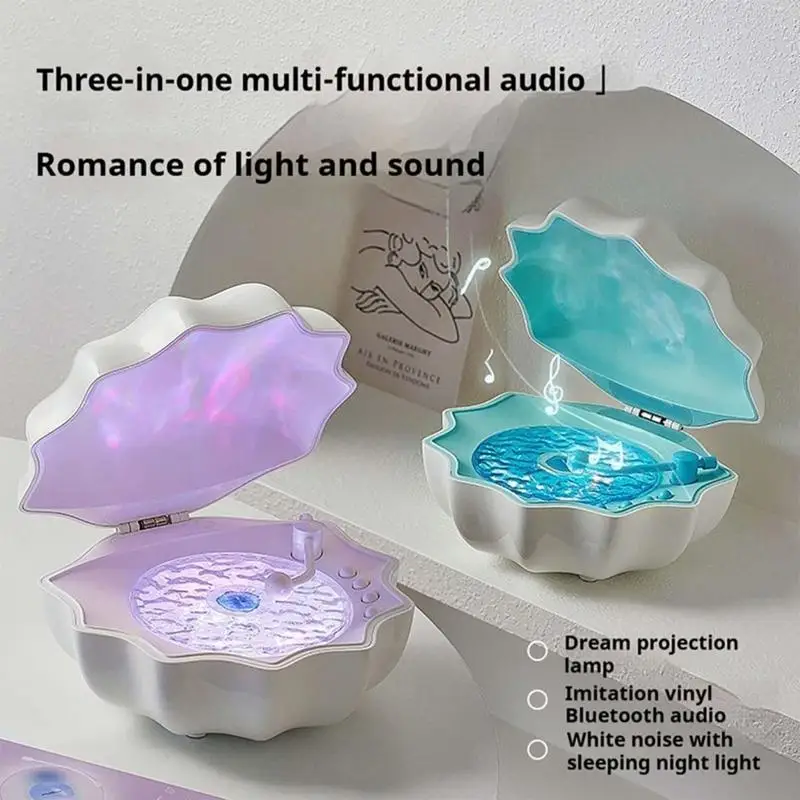 Shell Light Up Speaker Shower Speaker With Ambient Light Wave Music Player Mood Lamp Adjustable Night Light For Bedroom Living