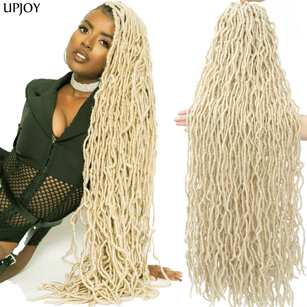 1- 6 Packs Soft Locs Crochet Hair Pre Looped Faux Locs Crochet Braids Goddess Locs Dreadlocs Synthetic Hair For Black Women