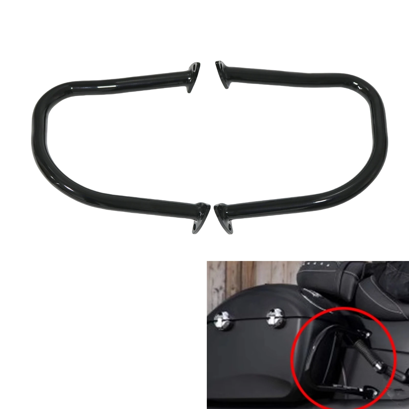 

Motorcycle Bumper Rear Saddlebag Guard Crash Bar For Indian Chief Chieftain Roadmaster