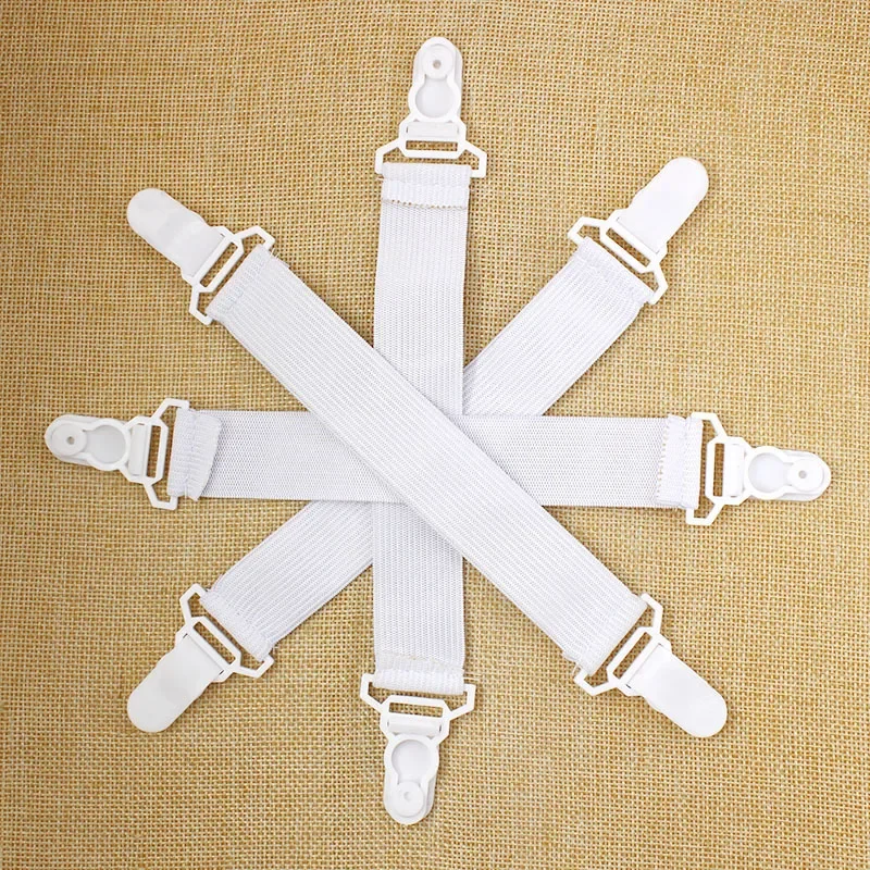 

4PCS/Set Elastic Bed Sheet Mattress Cover Blankets Grippers Clip Holder Fasteners Kit Home Textiles Accessories