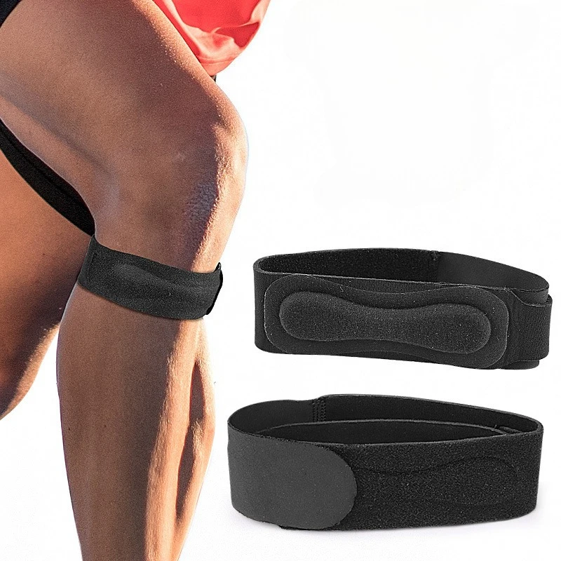 Adjustable U Type Loop Compression Shock Absorption Single Circle Sports Knee Pad Patella Band Elbow Knee Protection for Running