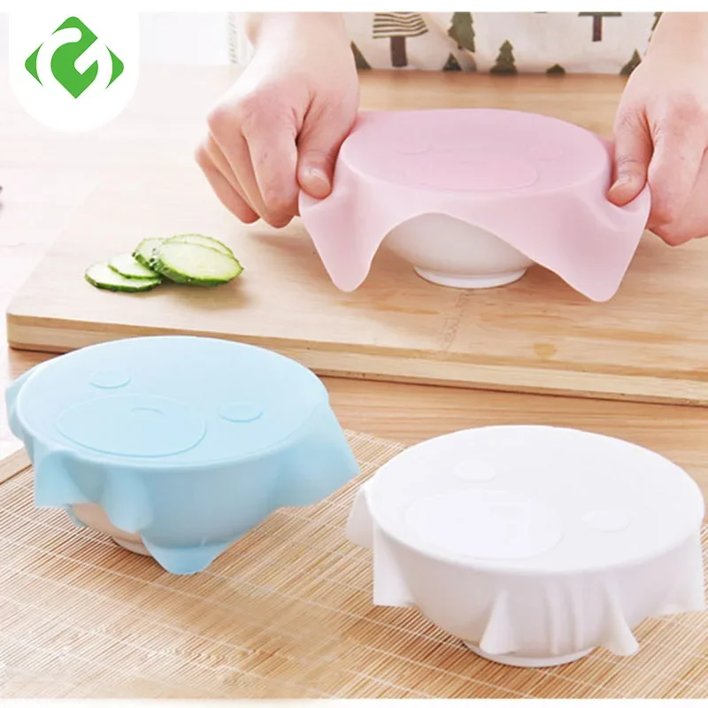 Reusable cling film cute kitchen fresh bowl cover magic dish cover microwave cover couvercle silicone alimentaire Not deformed