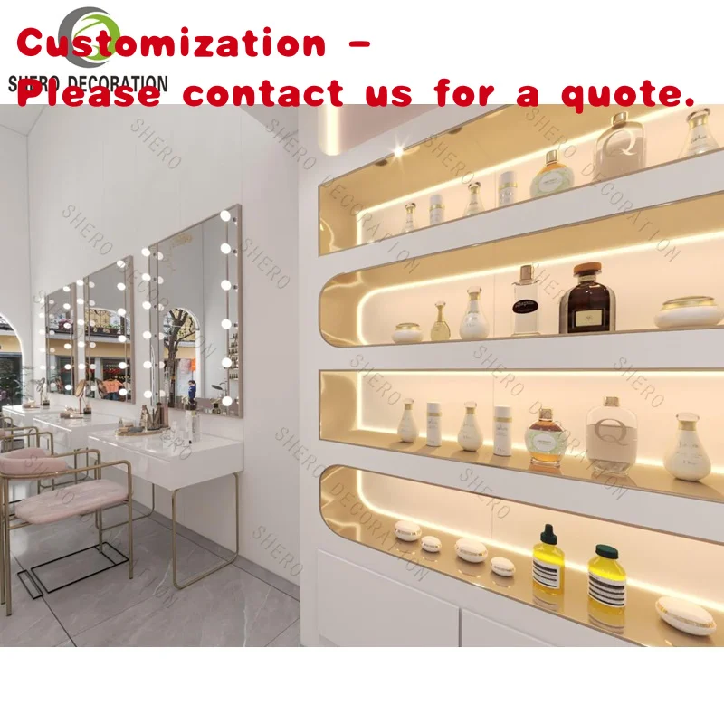 custom.Modern Durable Cosmetic Display Counter High Quality Commercial Makeup Display Showcase With Exquisite Cosmetic Furniture