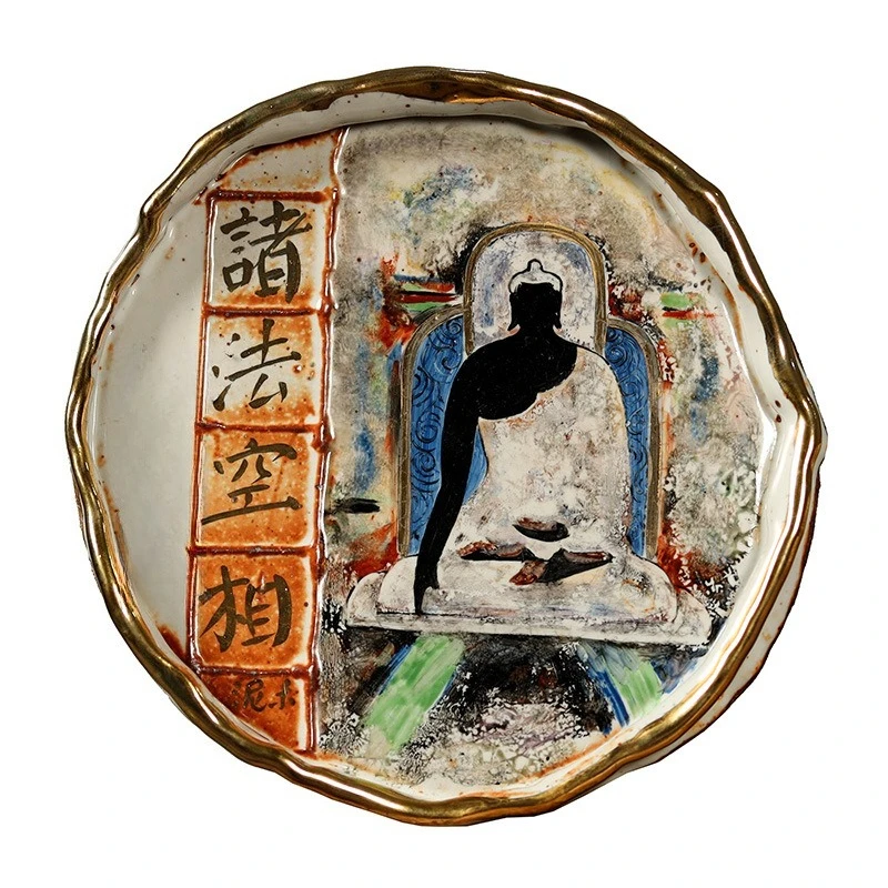 Wood-fired handmade Shino pot Chenghe mud pastel Dunhuang phaseless ceramic dry bubble table wabi-sabi wind 4holder pot cushion
