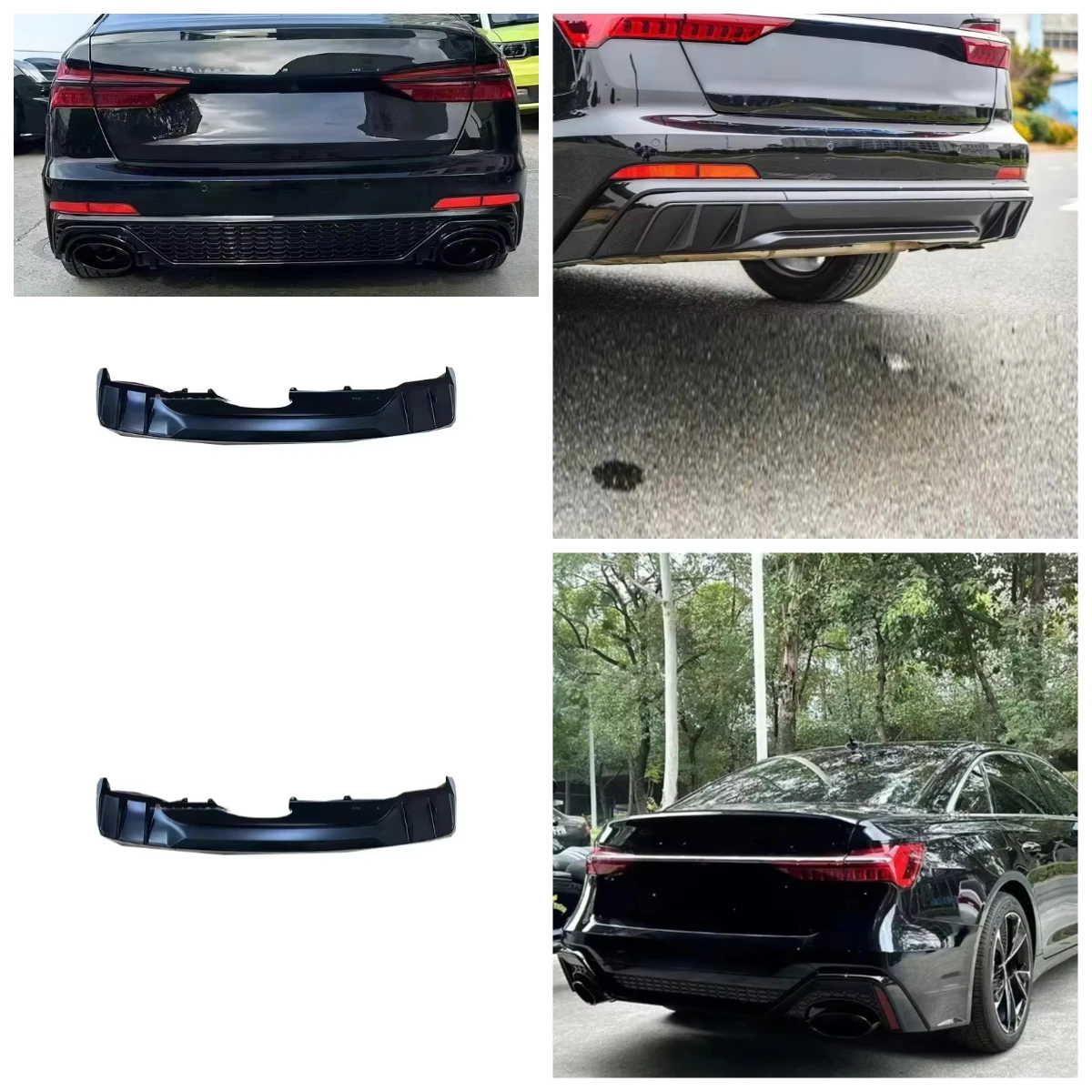 Stlf High Quality RS6 PP Plastic Rear Bumper Suitable For A6 S6 C8 PA RS6 Style Body Kit 2023-2025
