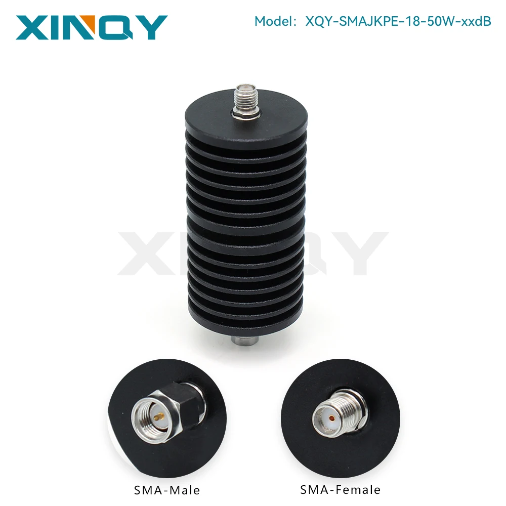 Xinqy Sma-Jk 50W High Power Rf Coaxial Attenuator 10,20,30,40,50,60Db Signal Attenuation 50Ω