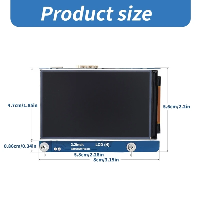 Luminosità regolabile Display LCD IPS da 3.2 pollici 480x800Pixel luminosità regolabile per PC ampio angolo di visione Touchless