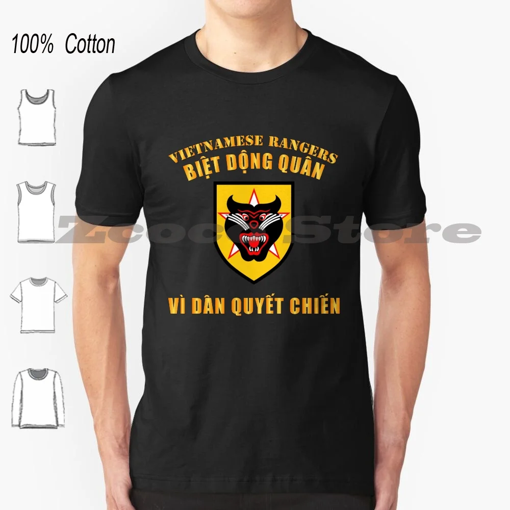 Vietnam-Vietnamese Rangers T-Shirt 100% Cotton Men Women Personalized Pattern Vietnam Vietnamese Rangers Artillery Veterans Vet