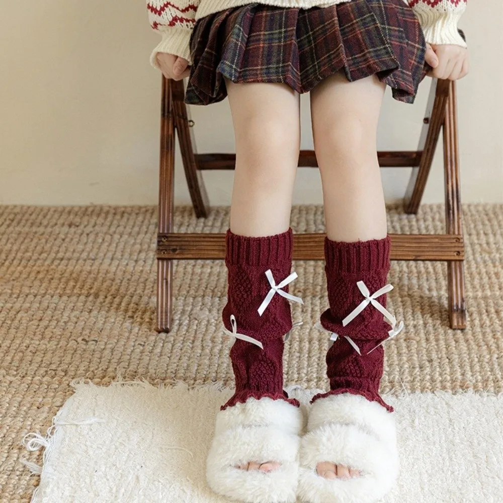 New Solid Color Leg Warmers Thickened Lolita Mid-Calf Sock Knitted Harajuku Pile Sock Gift