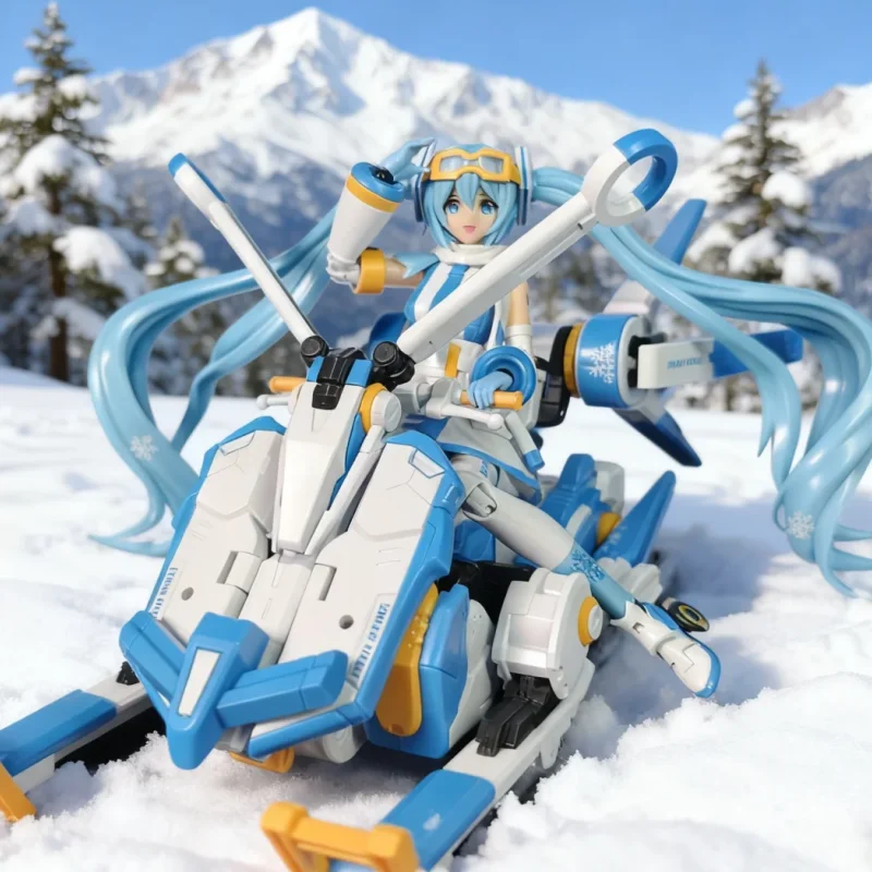 

Новый снег Хацунэ Мику в сборе, снегоход, механический олень, пластиковая экшн-модель, комплект, аниме-орнамент, фигурка, индивидуальные игрушки, подарок