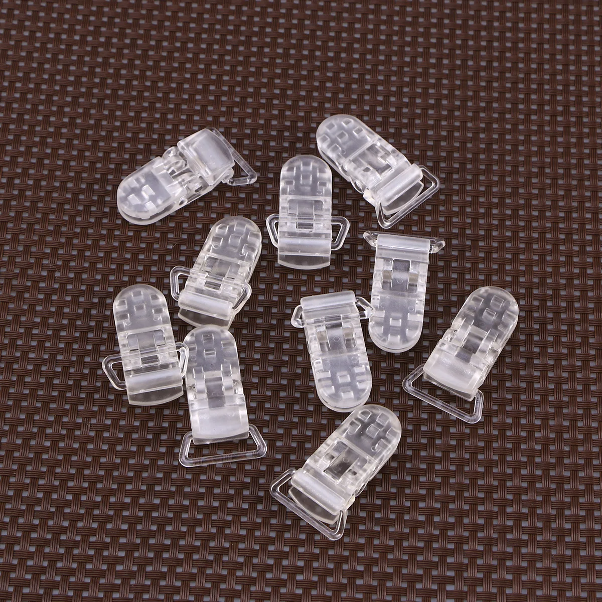 

10Pcs T-Shaped Clear Plastic Clips for Pacifiers and Craft Projects Baby Pacifier Clips Transparent Badge Clip