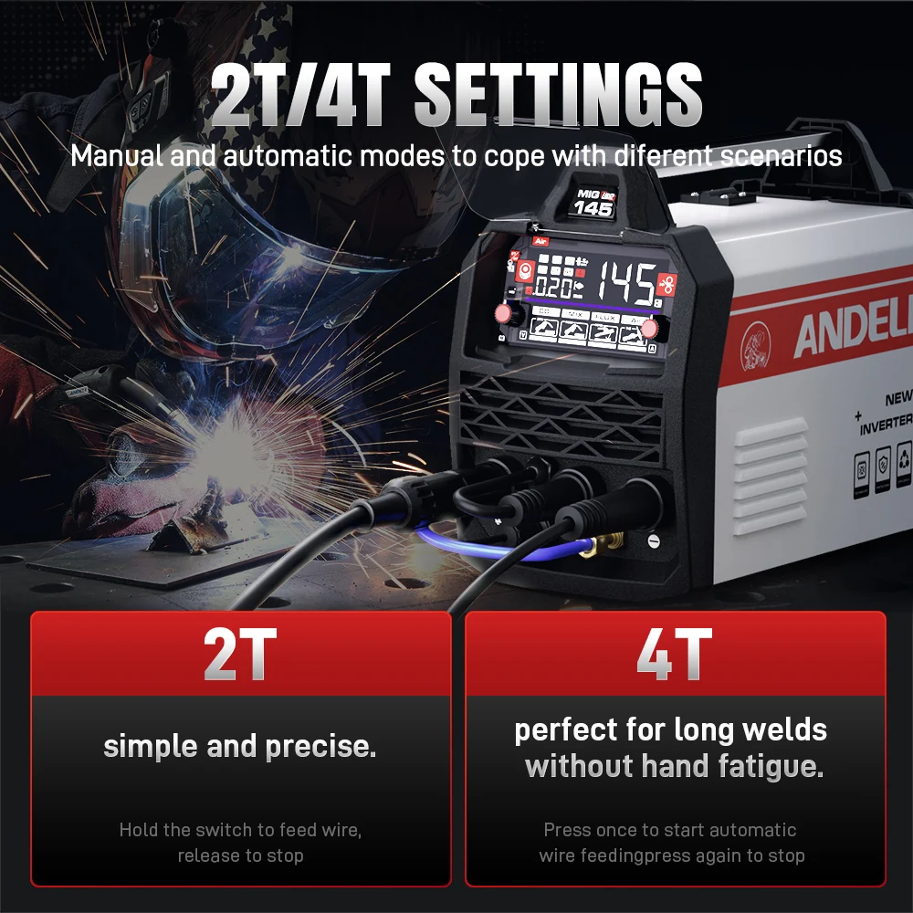 10V/220V  MIG-145   MMA TIG Flux and Gas  MIG Aluminium Welder