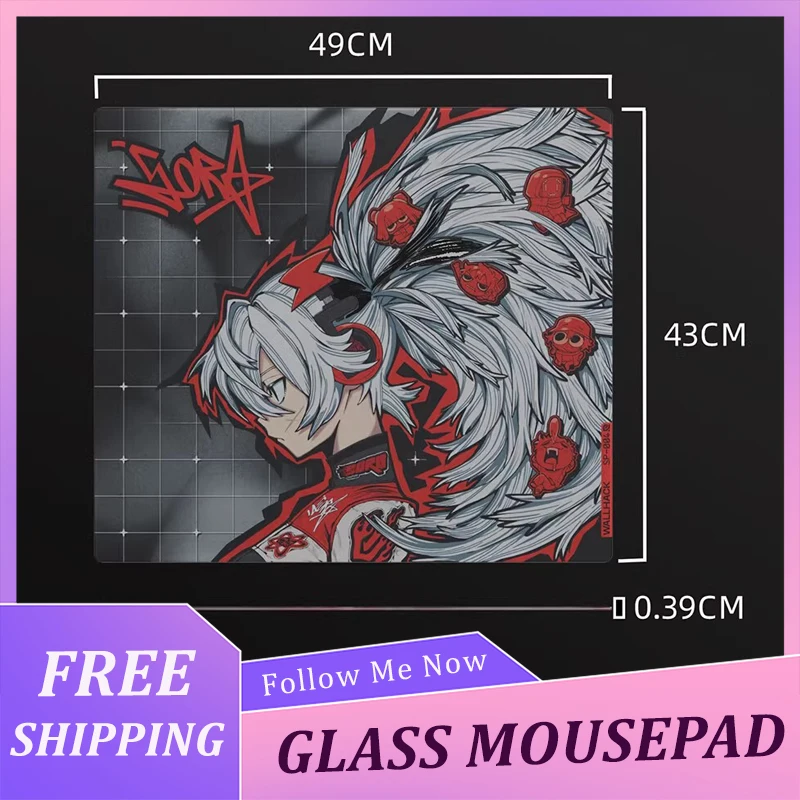 

Wallhack4.0 Drift Drift Sora Gaming Tempered Glass Smooth Pad Customied 490x430mm Mousepad Gaming Large Desk Remastered Version