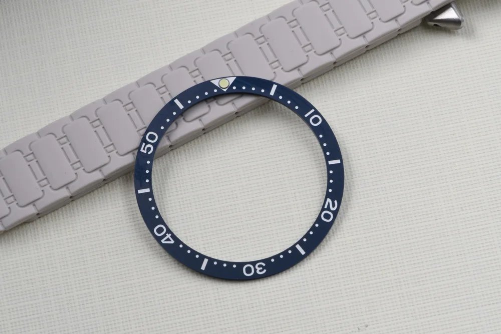 Schwarz/Grün/Blau Lünetteneinsatz 31,5-38mm für NH35A/36A Uhrwerk Uhrenteile passend für SKX007 009 Turtle 6105-8110 Taucheruhrteile – Detail 3