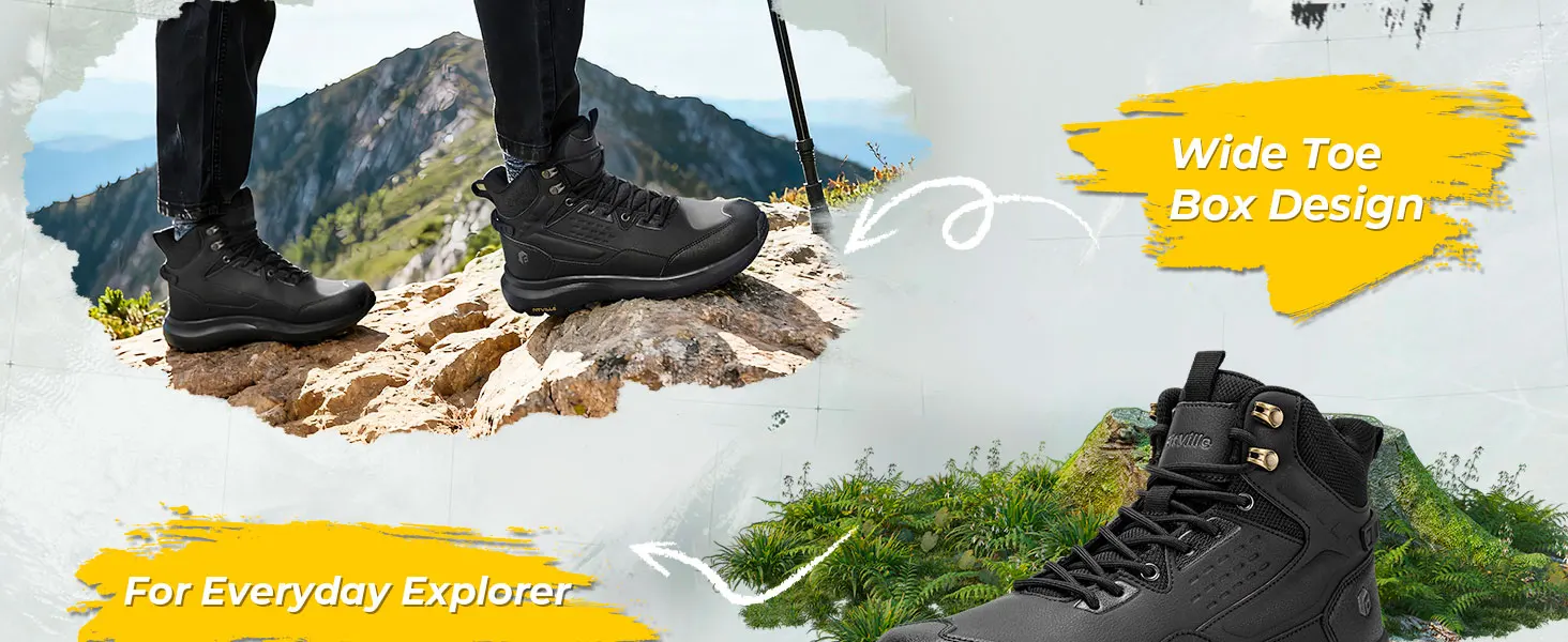 FitVille Outdoor-Wanderschuhe, extra breite taktische Kampf-Militärstiefel, hohe Trekkingschuhe für Herren, wasserabweisend, rutschfest – Detail 14
