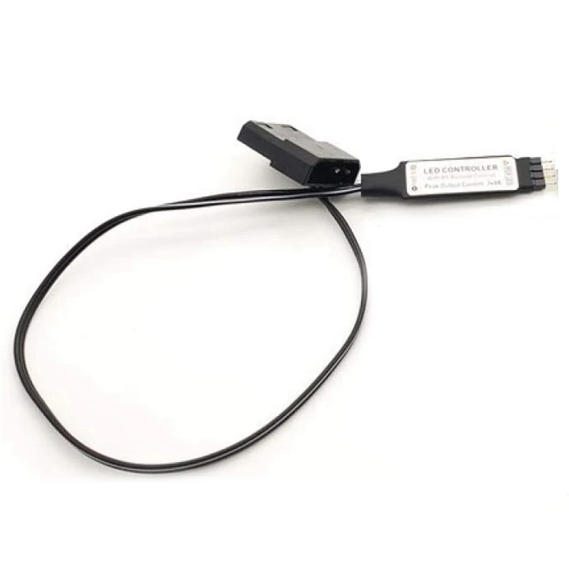 وحدة تحكم تأثير إضاءة مروحة الكمبيوتر، 5 فولت 3-Pin/12 فولت 4-Pin RGB معدات المروحة سلك التحكم/جهاز التحكم عن بعد مع تشغيل/إيقاف