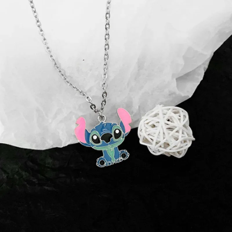 Stitch Disney Necklace Kawaii Anime Lilo & Stitch Necklace Accessories Stich Cartoon Pendant Girl Decoration Toy Birthday Gifts