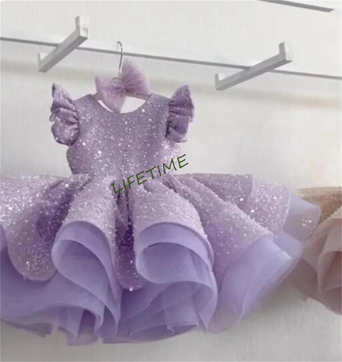 Nuevo vestido de niña pequeña, vestido de Organza hinchado, vestido elegante de fiesta de cumpleaños, vestido de Navidad para el primer cumpleaños del bebé