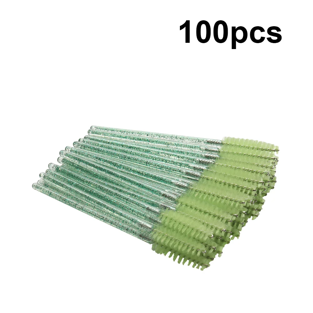 100 Stuks Wegwerp Wimper Mascara Borstels Kristal Staaf Draagbare Make-Up Tool Professionele Lash Applicator Make-Up Borstel Kristal