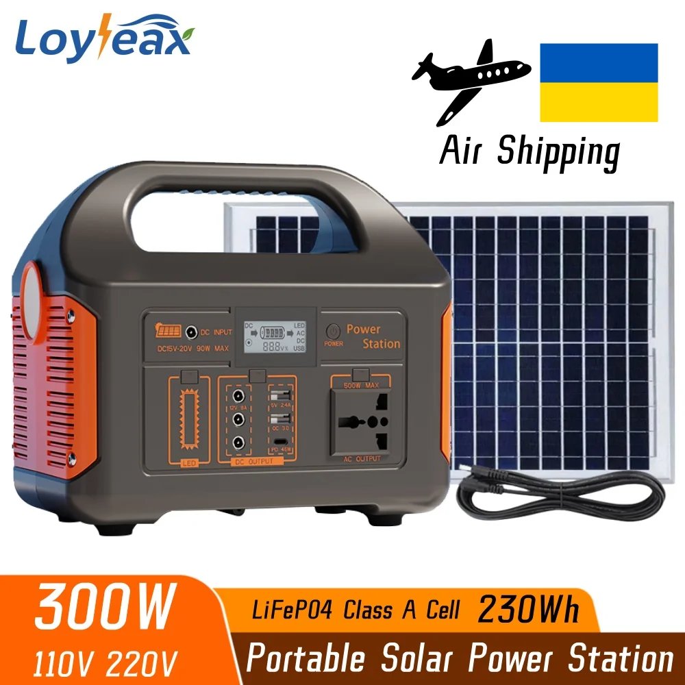 New Arrival 500W Portable Solar Power Station Power Generator 220V LED Light Emergency Solar Power Bank for Home Outdoor Camping