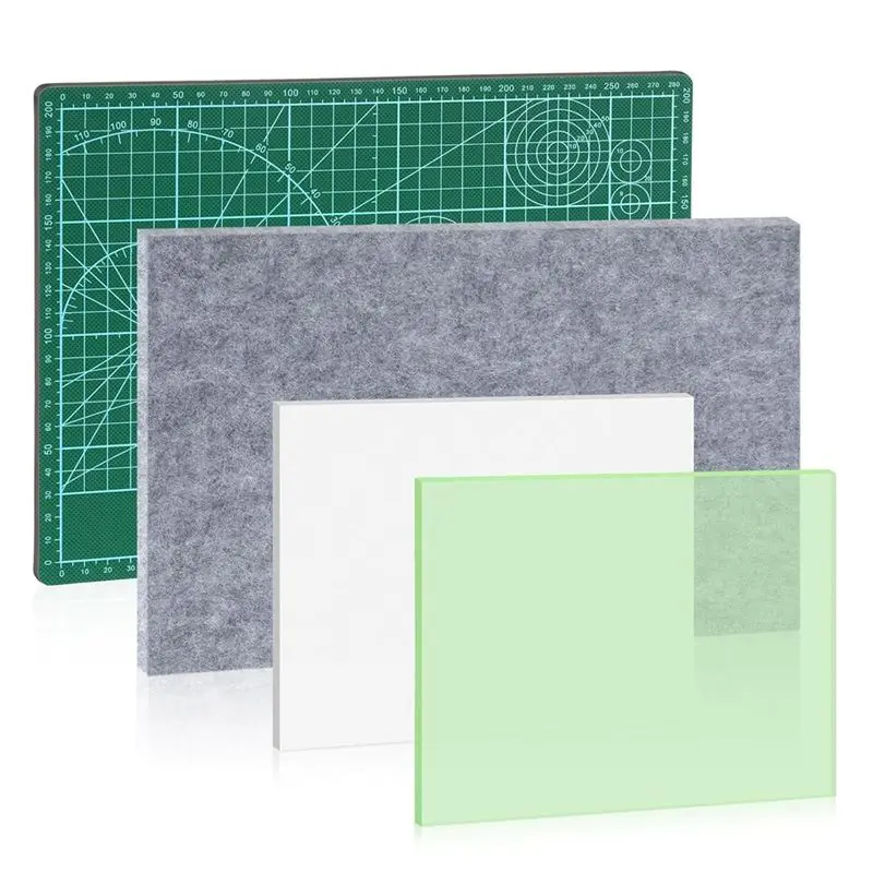 

AEE2-4 PCS Leather Craft Punch Pad Hole Punching Chisel Mat And Sound Absorbing Pad And A4 Self Healing Cutting Mat For DIY