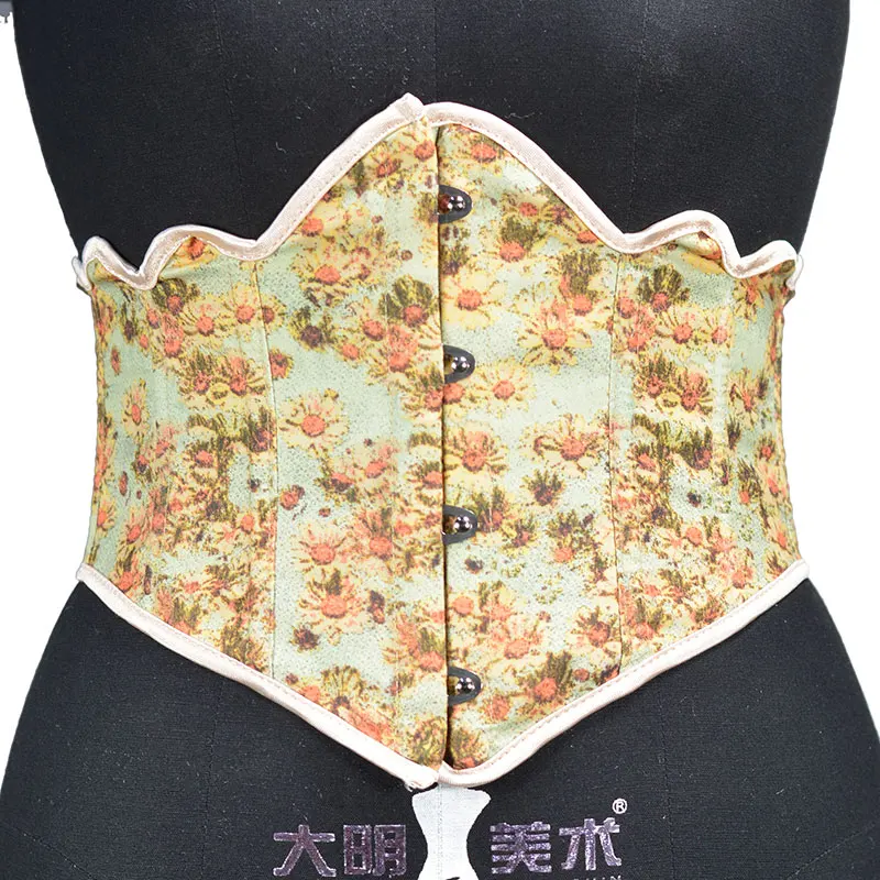 

Sunflower 22cm Women's Waist Trainer Corset Slimming Shaper Belt Underbust Lace-Up Sexy Bustier Short Torso Fitness Body Shaping