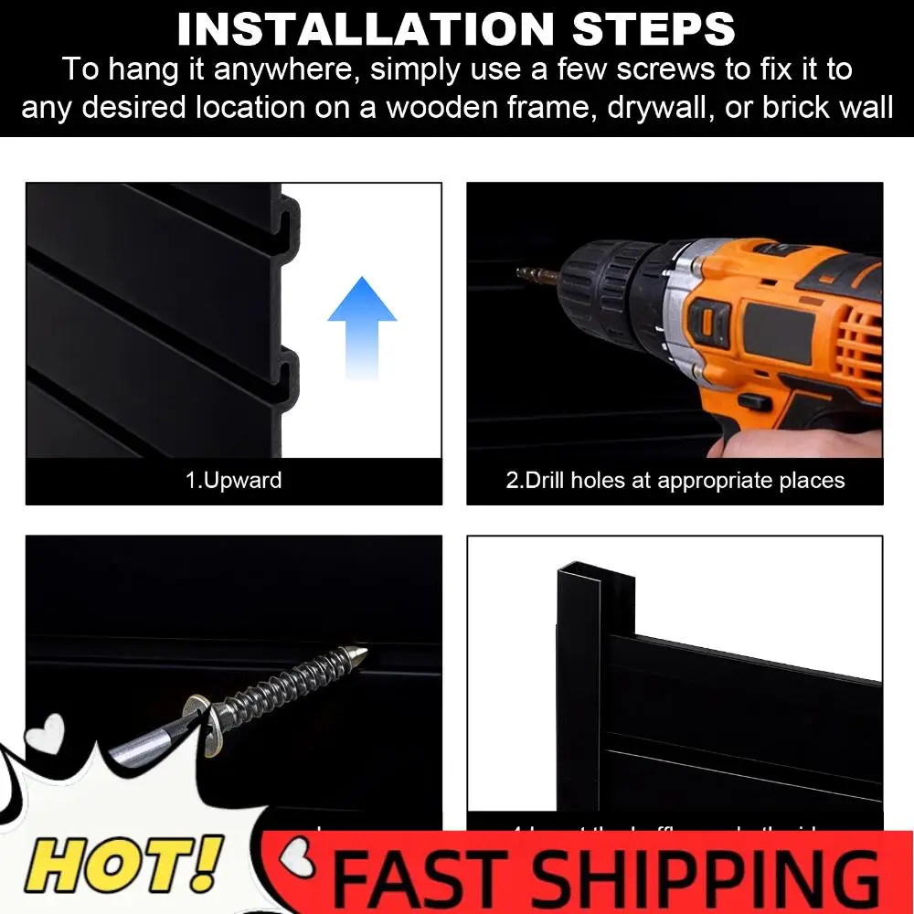 

Набор из 2-х панелей для организации пространства в гараже, 4 x 8 футов, ПВХ-панели Slatwall, высокая нагрузочная способность, для организации мастерских по деревообработке и рукоделию