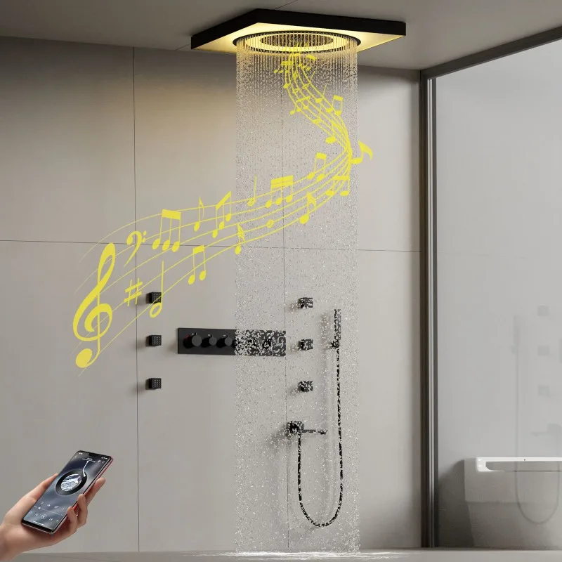 Concealed shower with music function Wall type thermostatic shower set