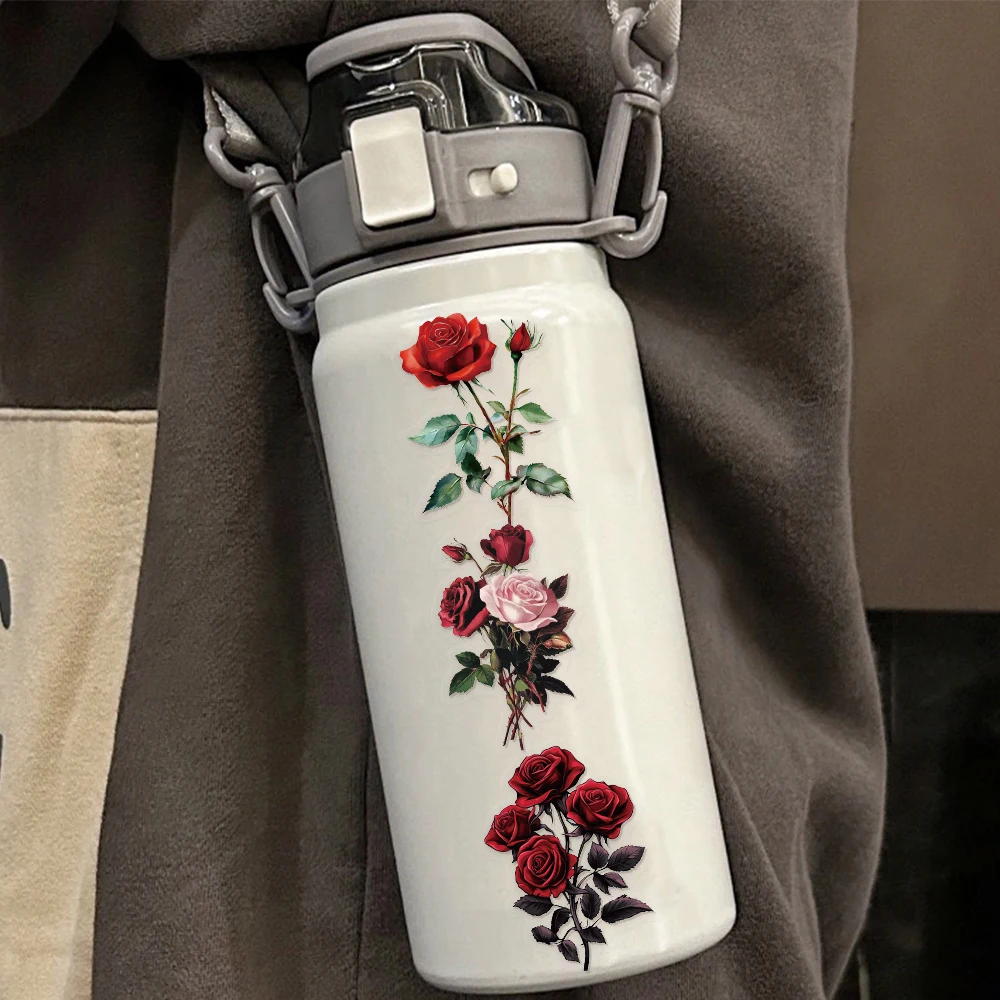 50PCS Retro Rote Rose Graffiti Aufkleber Premium Gefühl Handheld Konto DIY Telefon Fall Notebook Wasser Flasche Spielzeug Aufkleber