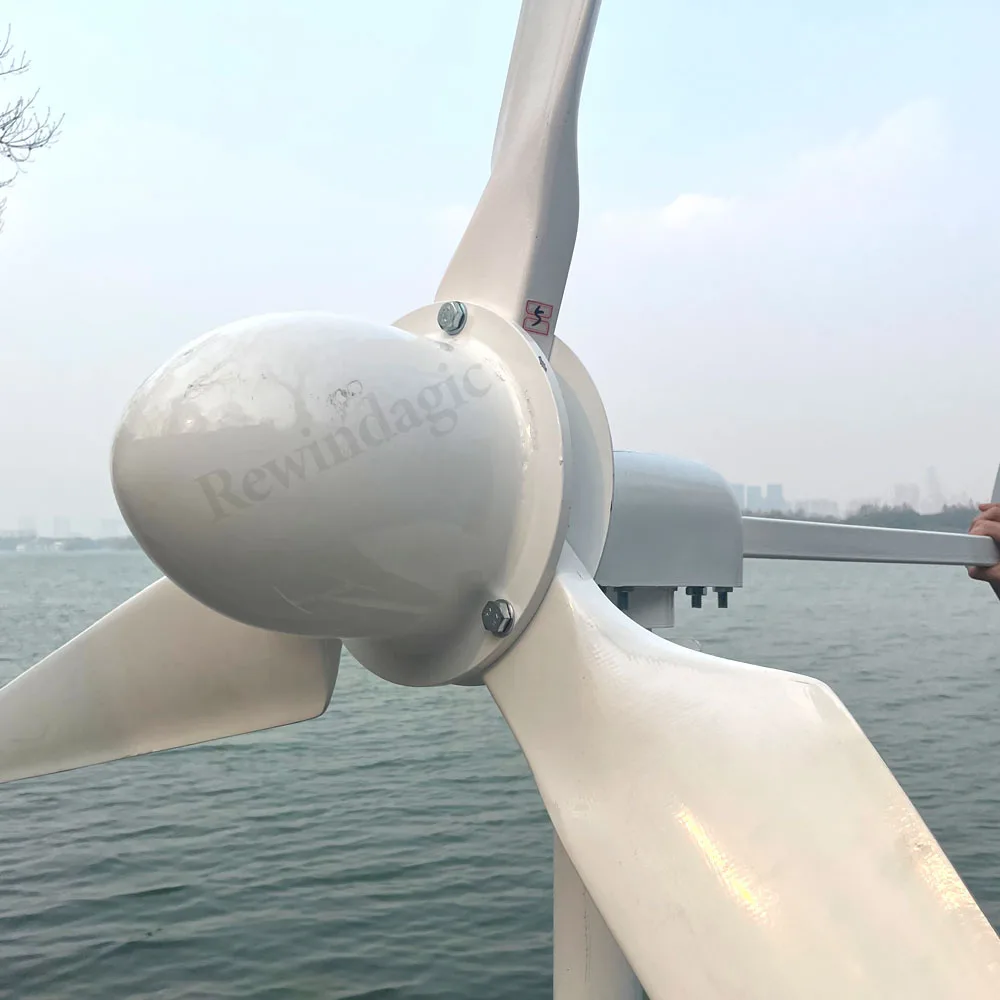 Imagem -06 - Turbina Eólica Horizontal Moinho de Vento 48v 120v 240v Gerador de Vento Magnent Permanente 3kw 5kw Energia Livre 3000w 5000w 220v