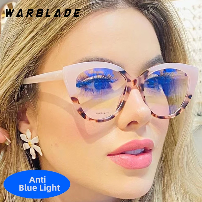 

New Fashion Trend TR90 Big Frame Cat Eye Optical Glasses Women Men Brand Design Computer Work Play Games Anti-Blue Light Eyewear