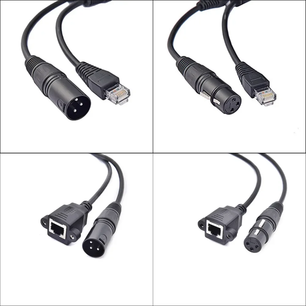 3pin XLR Male / Female To RJ45 Network Connector Adapter Converter Cable for Microphone Behringer Speaker Systems and Radio