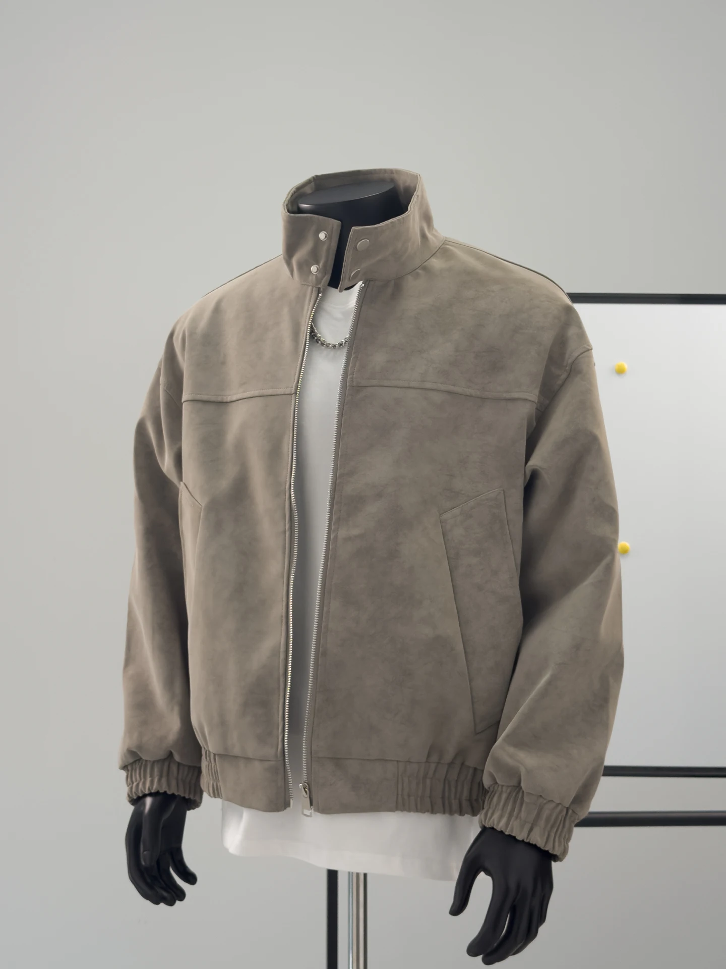 

Мужская кожаная куртка в американском ретро-стиле, свободного кроя, с воротником-стойкой, осенняя новинка, модная рабочая одежда, универсальная повседневная верхняя одежда