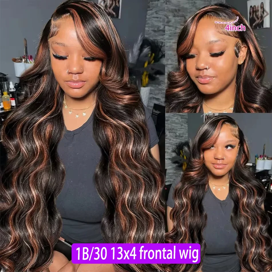1B/30 Body Wave Ombre Highlight 13X6 Hd Lace Front Wigs Black Brown Colored 13X4 Lace Frontal Human Hair P4/27 Wigs For Women