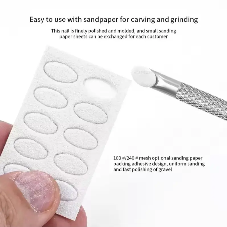 Doppelköpfiger Edelstahl-Nagelhautentferner und Nagelhautschieber, Peeling-Vorbereitungswerkzeug, abgeschrägter Schaber, Maniküre-Stift, Nagelkunstwerkzeuge – Detail 3