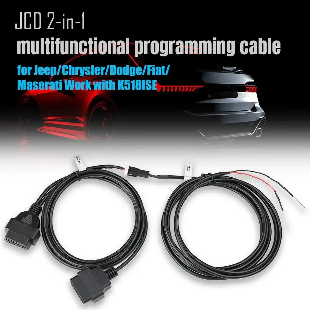 Cable de programación multifuncional Lonsdor JCD 2 en 1 funciona con programador de llaves K518ISE para Jeep/Chrysler/Dodge/Fiat/Maserati